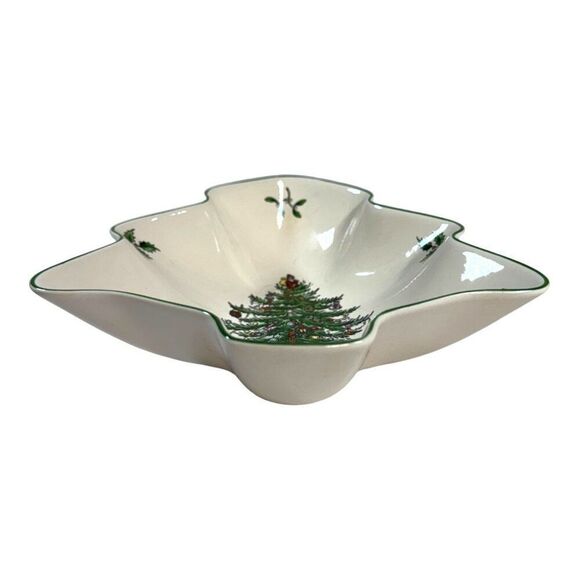 Spode Christmas Tree Dish 8" Candy Nut Dish NEW Holiday Decor With Gift Box - Picture 2 of 6